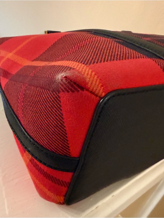 KATE SPADE NEWBURY RED TARTAN PLAID TOP HANDLE CROSSBODY RACHELLE SATCHEL (EUC) - Picture 10 of 15
